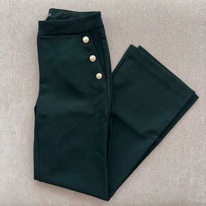 Rachel Zoe Forest Green Dress Pants with Gold Accents